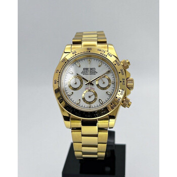 Custom Seiko Mod • White Gold Daytona • 39.5mm